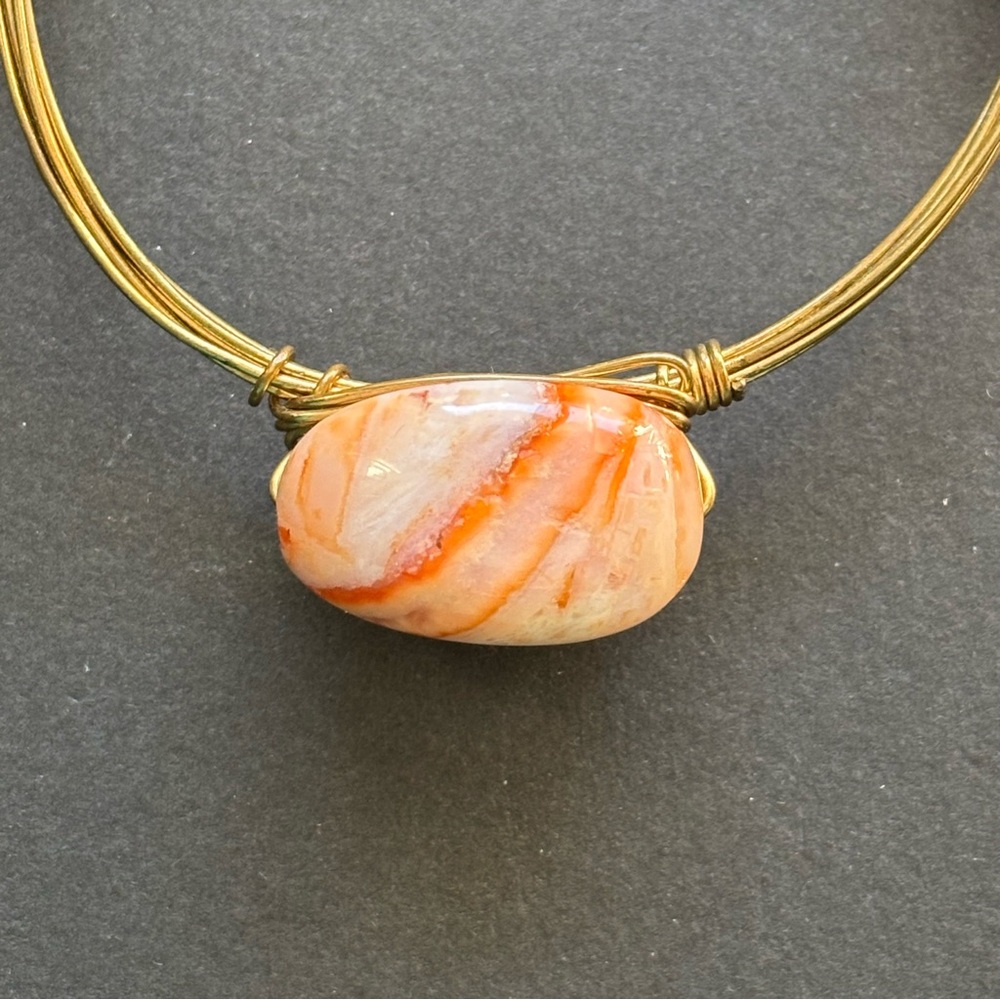 Ocean Jasper Crazy Lace Agate Wire Wrapped Bracelet | 7.5 IN - Picture 5 of 8